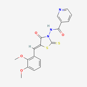 (Z)-N-(5-(2,3-dimethoxybenzylidene)-4-oxo-2-thioxothiazolidin-3-yl)nicotinamide