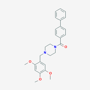 molecular formula C27H30N2O4 B247763 Biphenyl-4-yl[4-(2,4,5-trimethoxybenzyl)piperazin-1-yl]methanone 
