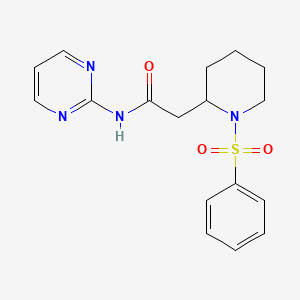 2-(1-(phenylsulfonyl)piperidin-2-yl)-N-(pyrimidin-2-yl)acetamide