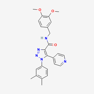 molecular formula C25H25N5O3 B2477644 N-[(3,4-dimethoxyphenyl)methyl]-1-(3,4-dimethylphenyl)-5-(pyridin-4-yl)-1H-1,2,3-triazole-4-carboxamide CAS No. 1207055-27-3