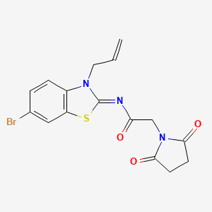molecular formula C16H14BrN3O3S B2477658 (Z)-N-(3-烯基-6-溴苯并[d]噻唑-2(3H)-基)-2-(2,5-二氧代吡咯啉-1-基)乙酰胺 CAS No. 865175-26-4