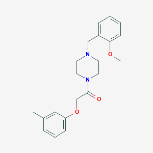 molecular formula C21H26N2O3 B247766 1-[4-[(2-Methoxyphenyl)methyl]piperazin-1-yl]-2-(3-methylphenoxy)ethanone 