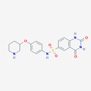 molecular formula C19H20N4O5S B2477660 2,4-dioxo-N-(4-(piperidin-3-yloxy)phenyl)-1,2,3,4-tetrahydroquinazoline-6-sulfonamide CAS No. 2034427-66-0
