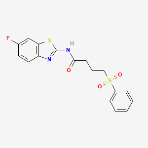N-(6-fluorobenzo[d]thiazol-2-yl)-4-(phenylsulfonyl)butanamide