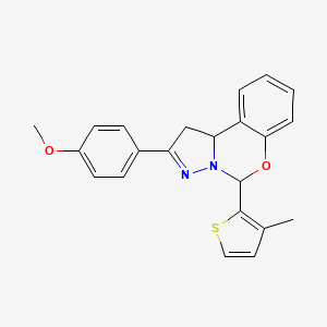 2-(4-methoxyphenyl)-5-(3-methylthiophen-2-yl)-5,10b-dihydro-1H-benzo[e]pyrazolo[1,5-c][1,3]oxazine