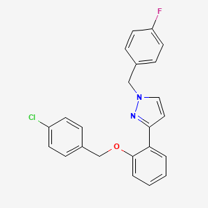 3-{2-[(4-chlorobenzyl)oxy]phenyl}-1-(4-fluorobenzyl)-1H-pyrazole
