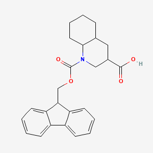 molecular formula C25H27NO4 B2477669 1-(9H-Fluoren-9-ylmethoxycarbonyl)-3,4,4a,5,6,7,8,8a-octahydro-2H-quinoline-3-carboxylic acid CAS No. 2137656-13-2