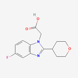 2-{5-Fluoro-2-(tetrahydro-2H-pyran-4-yl)-1H-benzo[d]imidazol-1-yl}acetic acid