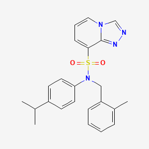 molecular formula C23H24N4O2S B2477679 N-[(2-methylphenyl)methyl]-N-[4-(propan-2-yl)phenyl]-[1,2,4]triazolo[4,3-a]pyridine-8-sulfonamide CAS No. 1251604-85-9