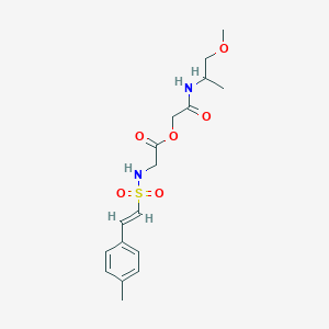 [2-(1-Methoxypropan-2-ylamino)-2-oxoethyl] 2-[[(E)-2-(4-methylphenyl)ethenyl]sulfonylamino]acetate