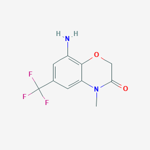 molecular formula C10H9F3N2O2 B2477686 8-amino-4-methyl-6-(trifluoromethyl)-3,4-dihydro-2H-1,4-benzoxazin-3-one CAS No. 1267222-52-5