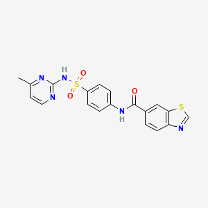 molecular formula C19H15N5O3S2 B2477688 N-(4-(N-(4-methylpyrimidin-2-yl)sulfamoyl)phenyl)benzo[d]thiazole-6-carboxamide CAS No. 868212-80-0