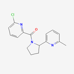 molecular formula C16H16ClN3O B2477699 (6-Chloropyridin-2-yl)-[2-(6-methylpyridin-2-yl)pyrrolidin-1-yl]methanone CAS No. 2224488-10-0