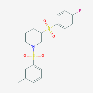 3-((4-Fluorophenyl)sulfonyl)-1-(m-tolylsulfonyl)piperidine