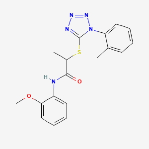 molecular formula C18H19N5O2S B2477708 N-(2-methoxyphenyl)-2-{[1-(2-methylphenyl)-1H-1,2,3,4-tetrazol-5-yl]sulfanyl}propanamide CAS No. 887346-89-6