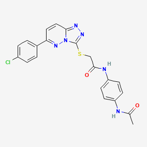 molecular formula C21H17ClN6O2S B2477712 N-(4-acetamidophenyl)-2-((6-(4-chlorophenyl)-[1,2,4]triazolo[4,3-b]pyridazin-3-yl)thio)acetamide CAS No. 894039-40-8