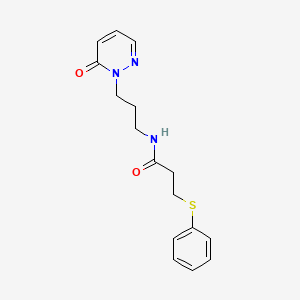molecular formula C16H19N3O2S B2477716 N-(3-(6-oxopyridazin-1(6H)-yl)propyl)-3-(phenylthio)propanamide CAS No. 1207046-82-9