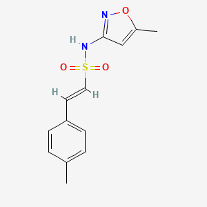 molecular formula C13H14N2O3S B2477727 (E)-N-(5-Methyl-1,2-oxazol-3-YL)-2-(4-methylphenyl)ethenesulfonamide CAS No. 1436375-34-6