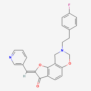molecular formula C24H19FN2O3 B2477728 (Z)-8-(4-fluorophenethyl)-2-(pyridin-3-ylmethylene)-8,9-dihydro-2H-benzofuro[7,6-e][1,3]oxazin-3(7H)-one CAS No. 929964-18-1