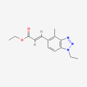 molecular formula C14H17N3O2 B2477731 (E)-Ethyl 3-(1-ethyl-4-methyl-1H-benzo[d][1,2,3]triazol-5-yl)acrylate CAS No. 1799974-75-6