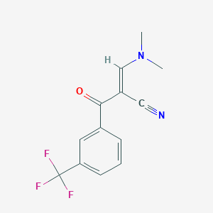molecular formula C13H11F3N2O B2477734 3-(Dimethylamino)-2-(3-(trifluoromethyl)benzoyl)acrylonitrile CAS No. 96232-39-2