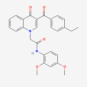 molecular formula C28H26N2O5 B2477735 N-(2,4-dimethoxyphenyl)-2-[3-(4-ethylbenzoyl)-4-oxo-1,4-dihydroquinolin-1-yl]acetamide CAS No. 897617-69-5