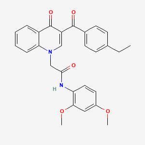 molecular formula C28H26N2O5 B2477735 N-(2,4-dimethoxyphenyl)-2-(3-(4-ethylbenzoyl)-4-oxoquinolin-1(4H)-yl)acetamide CAS No. 897617-69-5