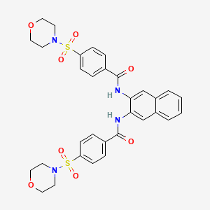 molecular formula C32H32N4O8S2 B2477739 4-morpholin-4-ylsulfonyl-N-[3-[(4-morpholin-4-ylsulfonylbenzoyl)amino]naphthalen-2-yl]benzamide CAS No. 320367-85-9