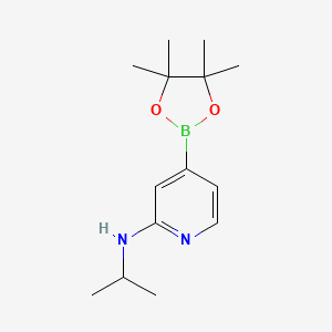 molecular formula C14H23BN2O2 B2477740 N-Isopropyl-4-(4,4,5,5-tetramethyl-1,3,2-dioxaborolan-2-YL)pyridin-2-amine CAS No. 2096336-19-3