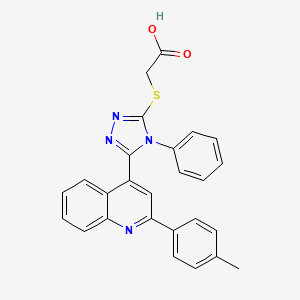molecular formula C26H20N4O2S B2477745 2-[[5-[2-(4-methylphenyl)quinolin-4-yl]-4-phenyl-1,2,4-triazol-3-yl]sulfanyl]acetic Acid CAS No. 742094-76-4