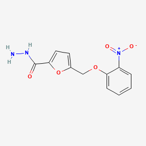 molecular formula C12H11N3O5 B2477749 5-[(2-Nitrophenoxy)methyl]furan-2-carbohydrazide CAS No. 827588-46-5