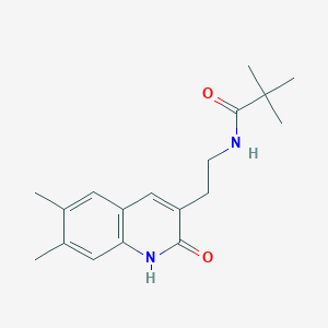 N-(2-(6,7-dimethyl-2-oxo-1,2-dihydroquinolin-3-yl)ethyl)pivalamide