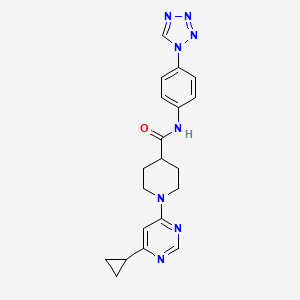 molecular formula C20H22N8O B2477766 N-(4-(1H-tetrazol-1-yl)phenyl)-1-(6-cyclopropylpyrimidin-4-yl)piperidine-4-carboxamide CAS No. 1798458-67-9