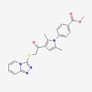 Methyl 4-[2,5-dimethyl-3-[2-([1,2,4]triazolo[4,3-a]pyridin-3-ylsulfanyl)acetyl]pyrrol-1-yl]benzoate