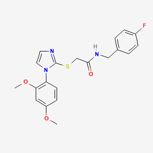 2-{[1-(2,4-dimethoxyphenyl)-1H-imidazol-2-yl]thio}-N-(4-fluorobenzyl)acetamide