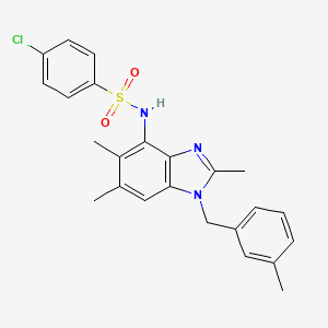 4-chloro-N-[2,5,6-trimethyl-1-(3-methylbenzyl)-1H-1,3-benzimidazol-4-yl]benzenesulfonamide