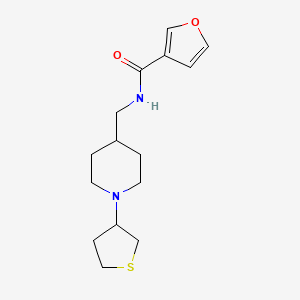 molecular formula C15H22N2O2S B2477780 N-{[1-(thiolan-3-yl)piperidin-4-yl]methyl}furan-3-carboxamide CAS No. 2034444-65-8