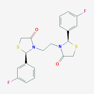 molecular formula C20H18F2N2O2S2 B024778 meso-3,3'-Ethylenebis(2-(m-fluorophenyl)-4-thiazolidinone) CAS No. 109859-00-9