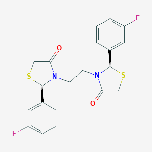 molecular formula C20H18F2N2O2S2 B024778 (2R)-2-(3-fluorophenyl)-3-[2-[(2R)-2-(3-fluorophenyl)-4-oxo-1,3-thiazolidin-3-yl]ethyl]-1,3-thiazolidin-4-one CAS No. 109859-00-9