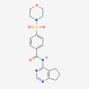 molecular formula C18H20N4O4S B2477802 N-{5H,6H,7H-cyclopenta[d]pyrimidin-4-yl}-4-(morpholine-4-sulfonyl)benzamide CAS No. 941902-96-1