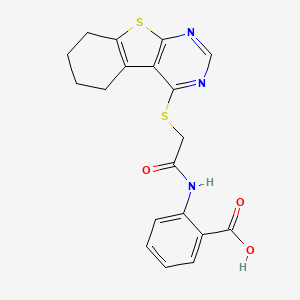 2-[[2-(5,6,7,8-Tetrahydro-[1]benzothiolo[2,3-d]pyrimidin-4-ylsulfanyl)acetyl]amino]benzoic acid