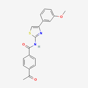 4-acetyl-N-[4-(3-methoxyphenyl)-1,3-thiazol-2-yl]benzamide