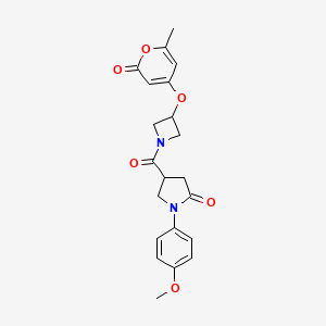 1-(4-methoxyphenyl)-4-(3-((6-methyl-2-oxo-2H-pyran-4-yl)oxy)azetidine-1-carbonyl)pyrrolidin-2-one