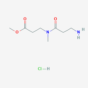 molecular formula C8H17ClN2O3 B2477832 methyl3-(3-amino-N-methylpropanamido)propanoatehydrochloride CAS No. 2411292-54-9