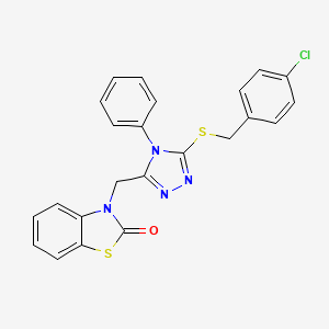 3-((5-((4-chlorobenzyl)thio)-4-phenyl-4H-1,2,4-triazol-3-yl)methyl)benzo[d]thiazol-2(3H)-one