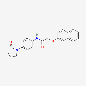 molecular formula C22H20N2O3 B2477869 2-(NAPHTHALEN-2-YLOXY)-N-[4-(2-OXOPYRROLIDIN-1-YL)PHENYL]ACETAMIDE CAS No. 922924-27-4