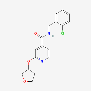 molecular formula C17H17ClN2O3 B2477903 N-[(2-chlorophenyl)methyl]-2-(oxolan-3-yloxy)pyridine-4-carboxamide CAS No. 1903867-11-7