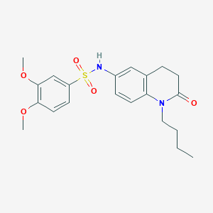 molecular formula C21H26N2O5S B2477952 N-(1-butyl-2-oxo-1,2,3,4-tetrahydroquinolin-6-yl)-3,4-dimethoxybenzene-1-sulfonamide CAS No. 941992-21-8