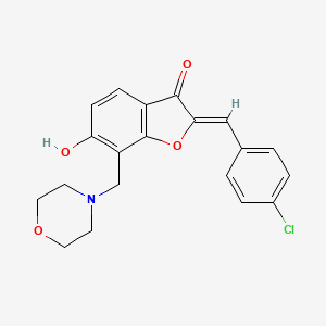B2477982 (Z)-2-(4-chlorobenzylidene)-6-hydroxy-7-(morpholinomethyl)benzofuran-3(2H)-one CAS No. 869078-10-4