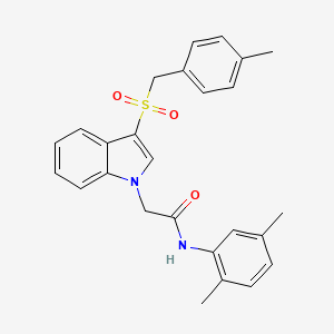 molecular formula C26H26N2O3S B2477987 N-(2,5-dimethylphenyl)-2-{3-[(4-methylphenyl)methanesulfonyl]-1H-indol-1-yl}acetamide CAS No. 878063-82-2